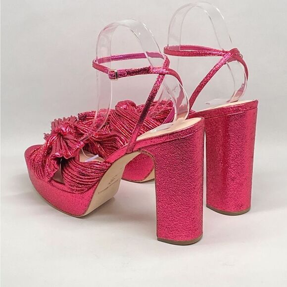 Loeffler Randall  Natalia Pleated Bow Platform Sandals size 11 - Picture 8 of 13